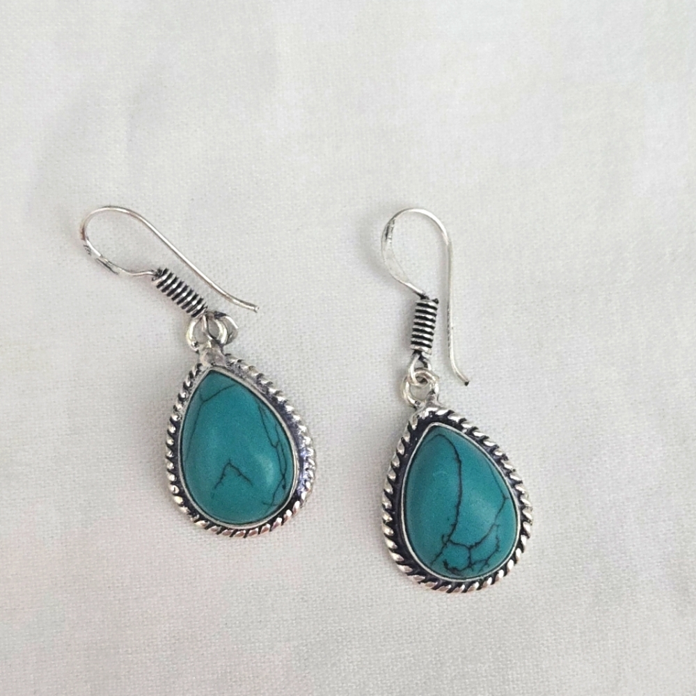 SANTA ROSA Turquoise & Sterling Silver Earrings - Picture 5 of 6
